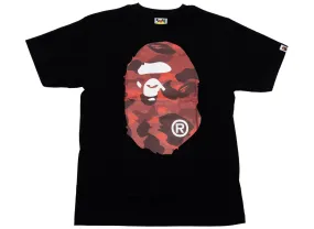 A Bathing Ape Color Camo Big Ape Head Tee in Black/Red