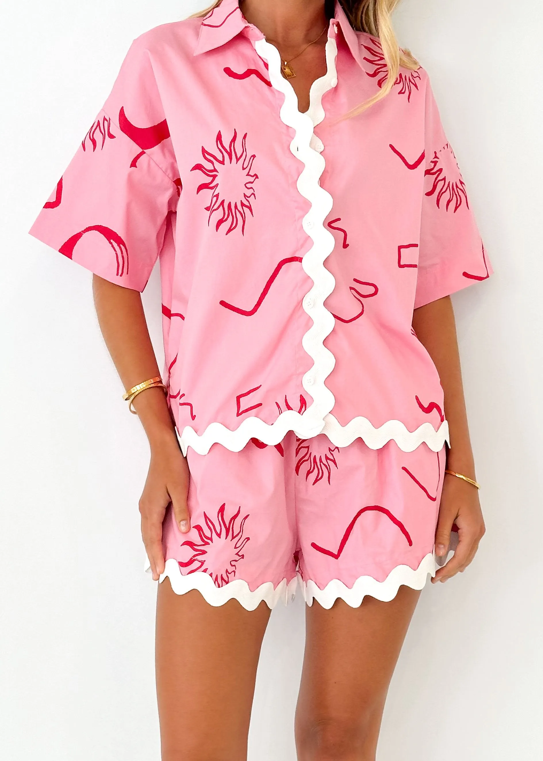 Amerro Shirt - Pink Abstract