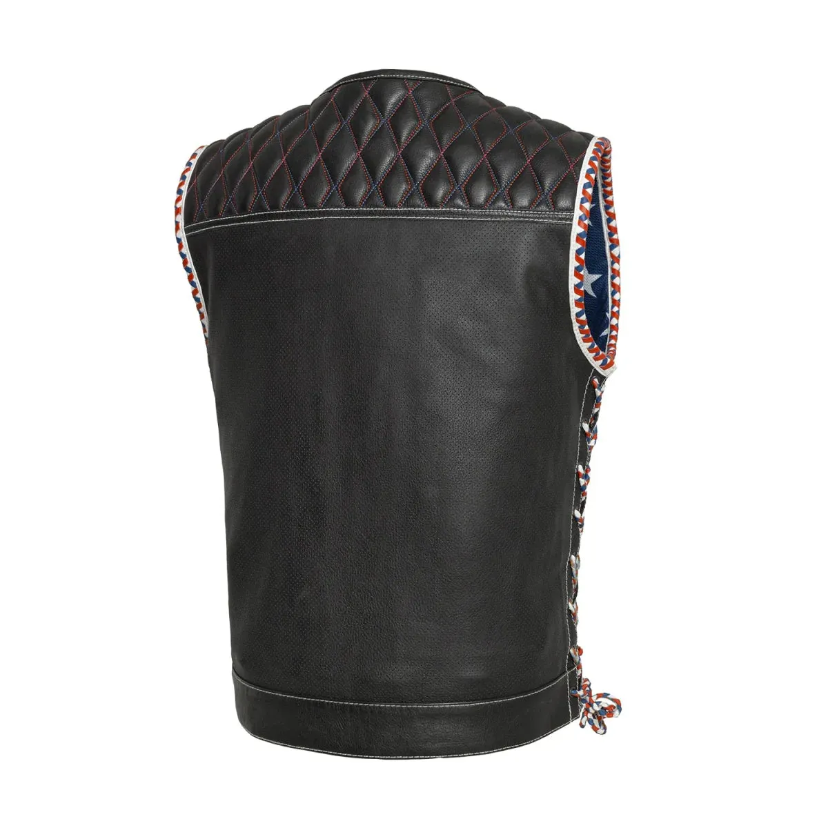 Captain Perforated Men's Motorcycle Leather Vest