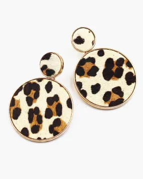 Cowhide Irregular Shape Dangle Earrings