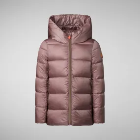 Girls' animal free puffer jacket Gracie in misty rose