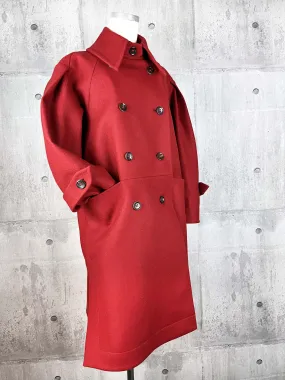 Origami Stain Collar Wool Coat / RED